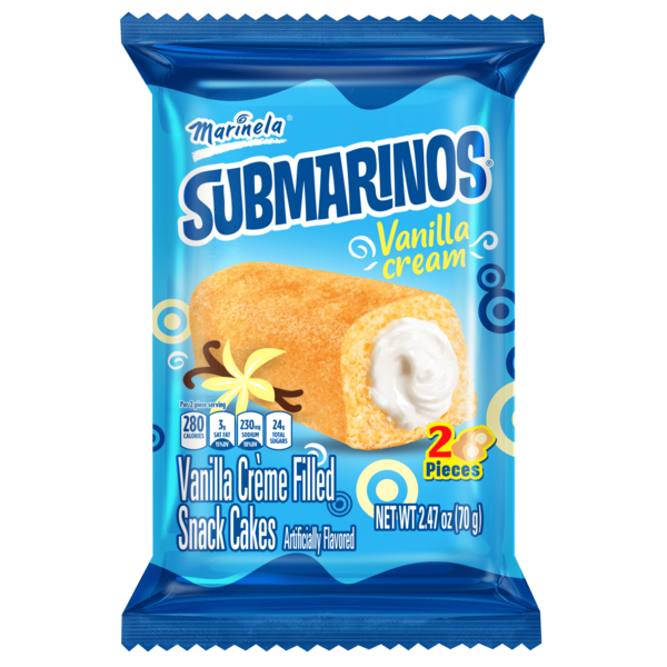 Bimbo  Submarinos, 2 count, Vanilla Cream Filled Snack Cakes hero