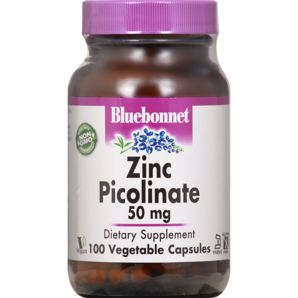 Vitamins & Minerals Bluebonnet Zinc Picolinate, 50 mg, Capsules hero