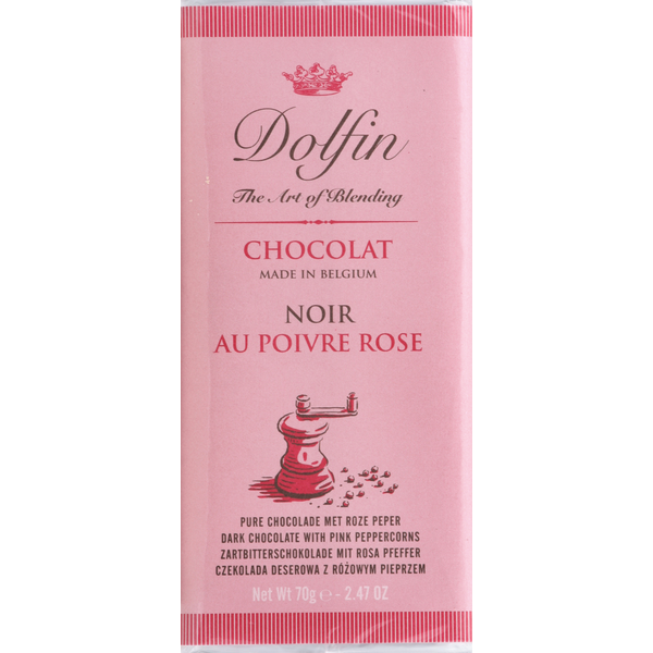 Candy & Chocolate Dolfin Dark Chocolate, with Pink Peppercorns hero