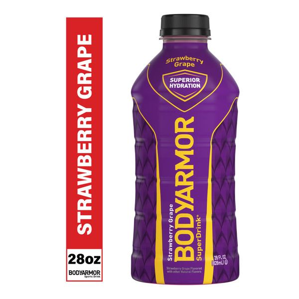 Energy & Sports Drinks BODYARMOR SuperDrink Strawberry Grape Electrolyte Sports Beverage hero