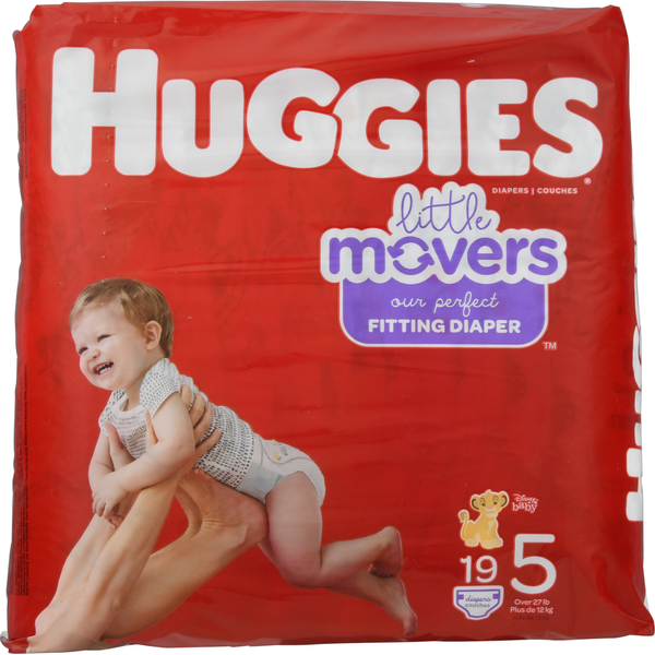 Diapers & Wipes Huggies Little Movers Baby Diapers, Size 5 (27+ lbs) hero