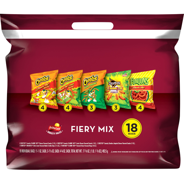 Chips & Pretzels Frito Lay Snacks, Fiery Mix, Variety Pack hero