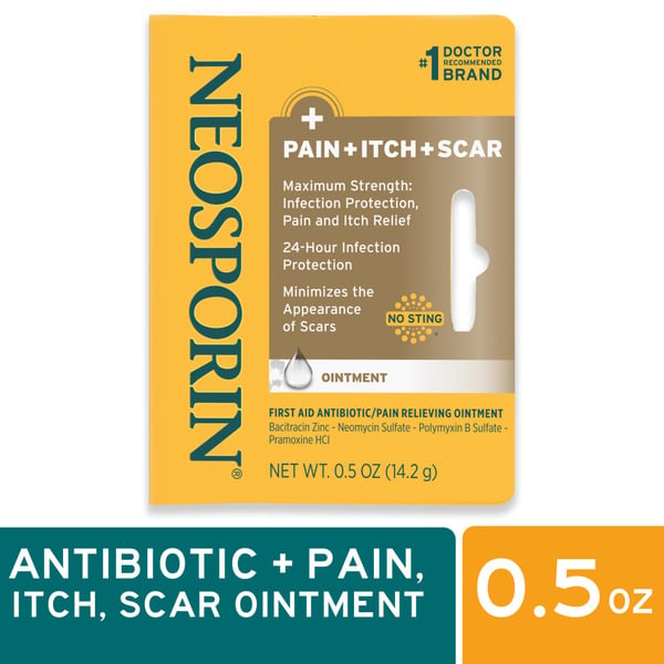 First Aid NEOSPORIN Pain, Itch, Scar Antibiotic Ointment With Bacitracin hero