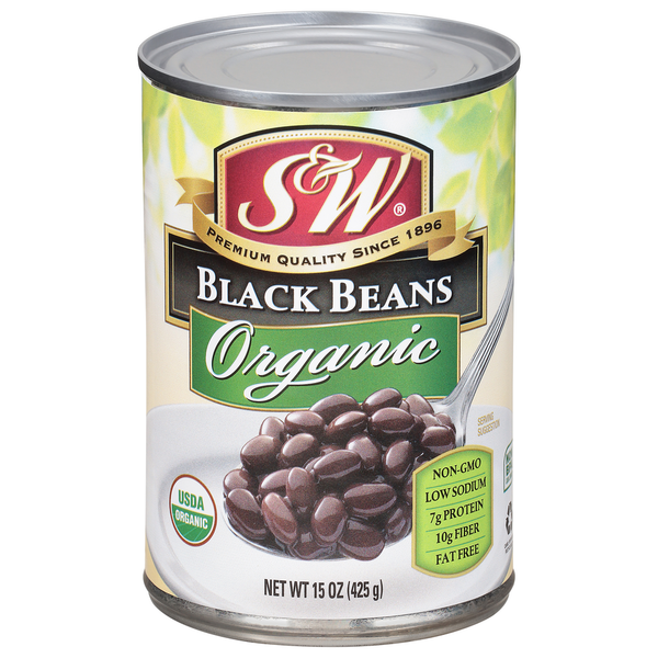 Canned Meals & Beans S&W Organic Black Beans - 15 Oz. Can hero