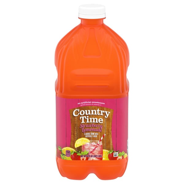 Juice & Nectars Country Time Strawberry Lemonade Artificially Flavored Kids Drink Bottles hero