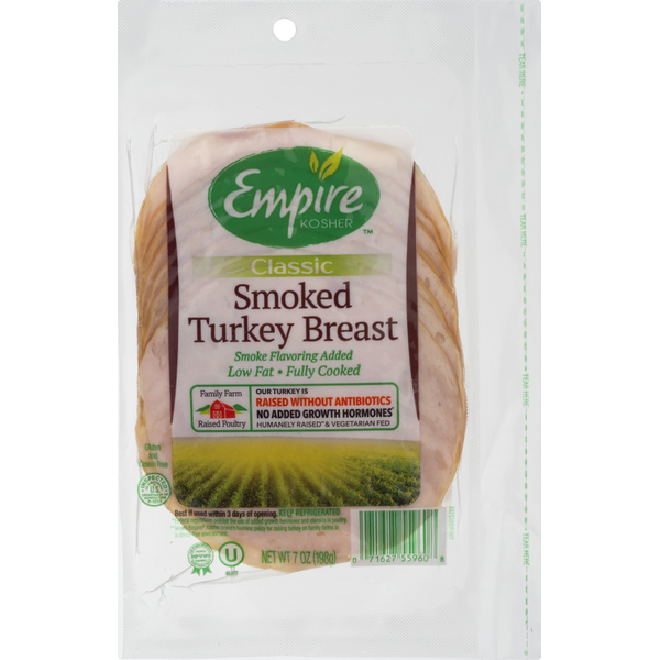 Lunch Meat Empire Kosher Turkey Breast, Smoked, Classic hero