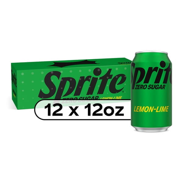 Soda & Soft Drinks Sprite Zero Sugar Lemon Lime Diet Soda Pop Soft Drink hero