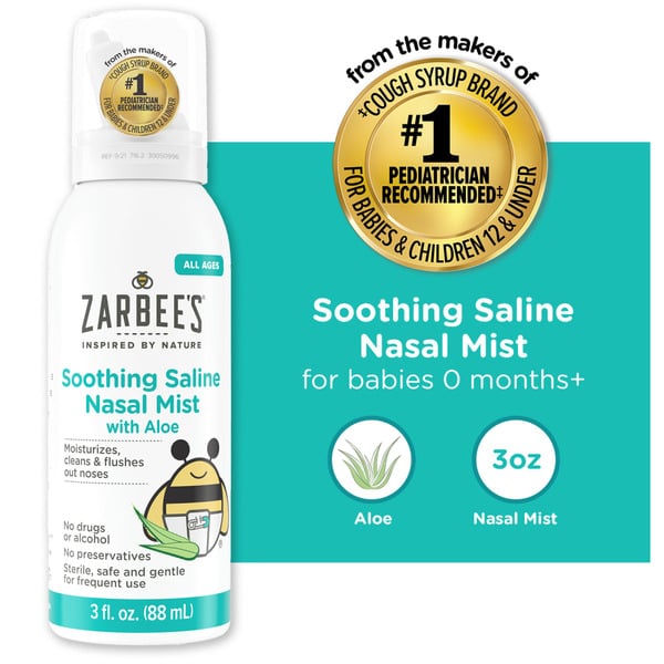 Baby Health and Nutrition Zarbee’s Soothing Saline Nasal Mist with Aloe hero