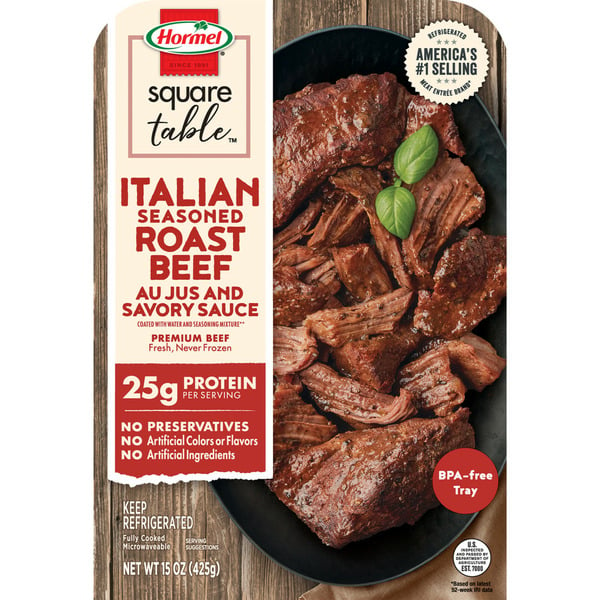 Packaged Meat Hormel Square Table Italian Style Beef Roast Au Jus hero