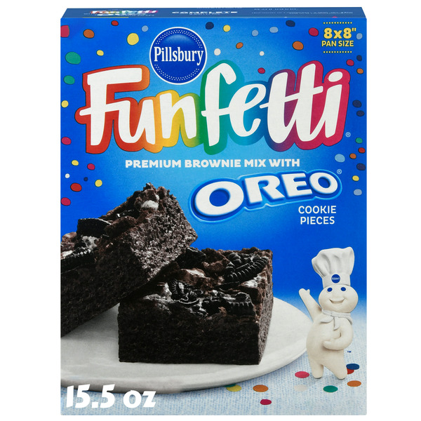 Cookies & Cakes Pillsbury Funfetti Premium Brownie Mix With Oreo Cookie Pieces hero