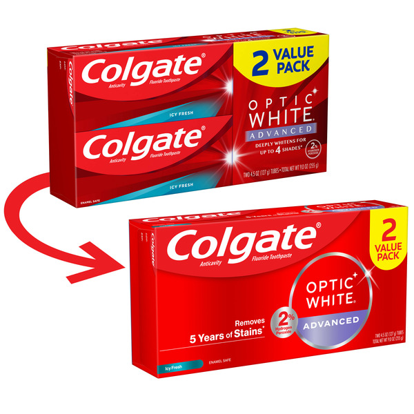 Oral Hygiene Colgate Optic White Advanced Teeth Whitening Toothpaste, Icy Fresh hero