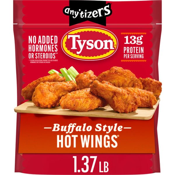 Frozen Meat & Seafood Tyson Any'tizers Bone In Buffalo Chicken Hot Wings Frozen hero