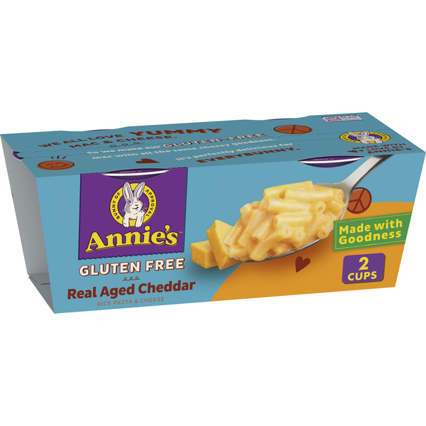 Instant Foods Annie's Gluten Free Real Aged Cheddar Microwave Macaroni and Cheese Cups hero