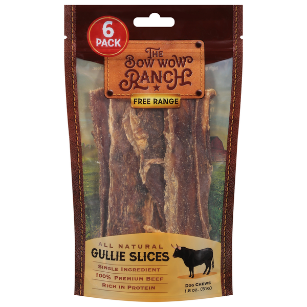 Dog Treats & Chews The Bow Wow Ranch Dog Chews, All Natural, Gullie Slices, 6 Pack hero