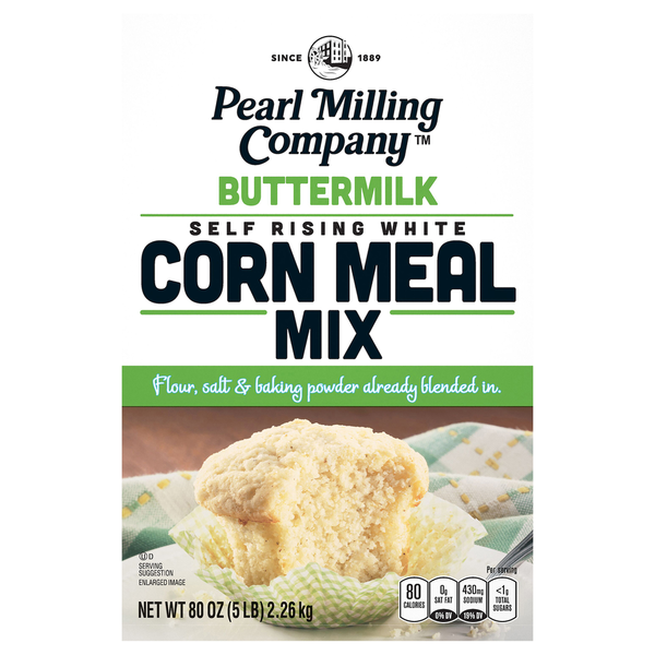 Lunch Meat Pearl Milling Company Corn Meal Mix, Buttermilk, Self Rising, White hero