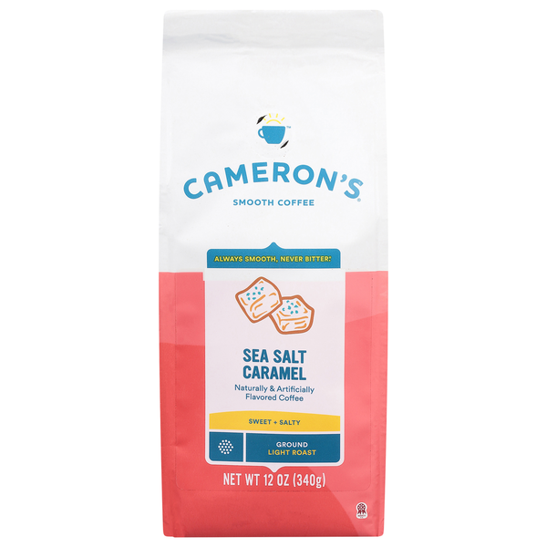 Coffee Cameron's Coffee Bag, Flavored, Sea Salt Carmel Light Roast Ground Coffee hero