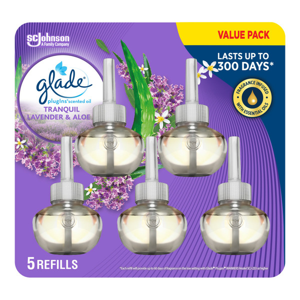 Air Fresheners & Candles Glade PlugIns® Scented Oil Air Freshener 5 Refills, Tranquil Lavender and Aloe hero