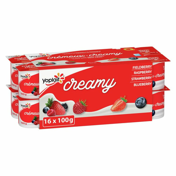 Yogurt Yoplait Creamy yogurt blueberry/fieldberry/raspberry/strawberry hero