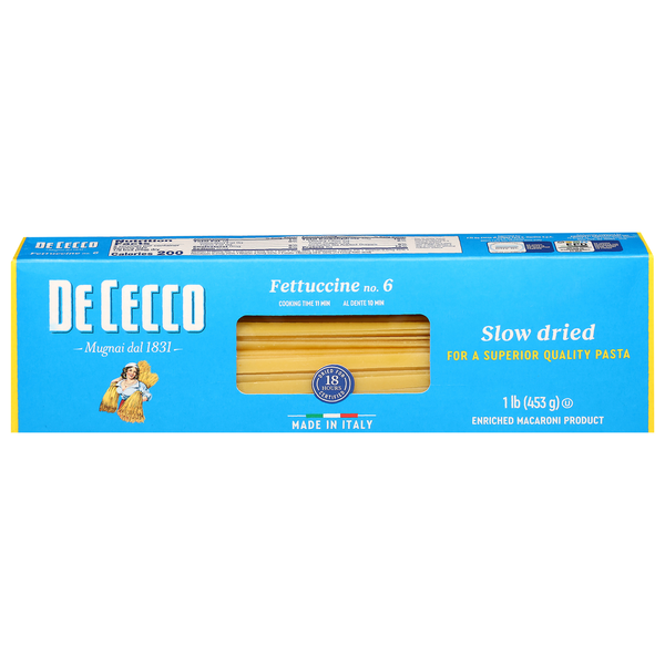 Dry Pasta De Cecco Fettucine, No. 6, Slow Dried hero