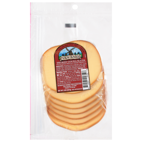 Packaged Cheese Van Kaas Gouda Slices, Smoked hero