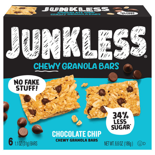 Energy & Granola Bars JUNKLESS Chocolate Chip Chewy Granola Bars hero