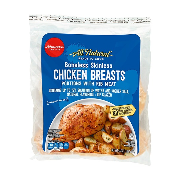 Schnucks Schnucks Boneless Skinless CHICKEN BREASTS PORTIONS WITH RIB ...