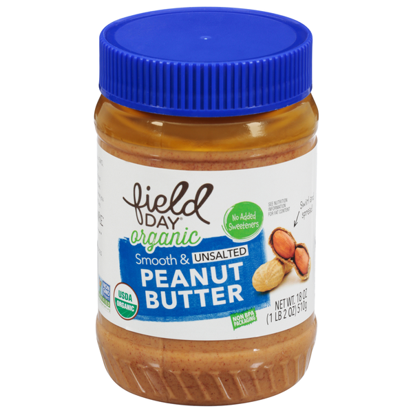 Nut Butters & Fruit Spreads FIELD DAY Peanut Butter, Organic, Smooth & Unsalted hero