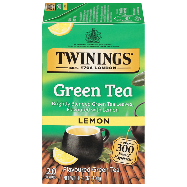 Tea Twinings Green Tea, Lemon, Tea Bags hero