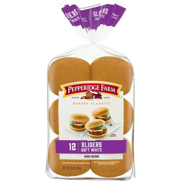 Packaged Bread Pepperidge Farm White Slider Buns hero