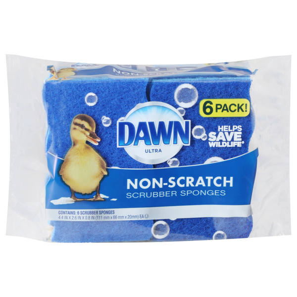 Dawn Scrubber Sponges, Non-Scratch, 6 Pack hero