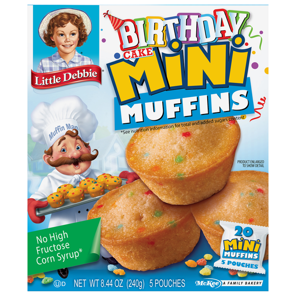 Little Debbie Muffins, Birthday Cake, Mini hero