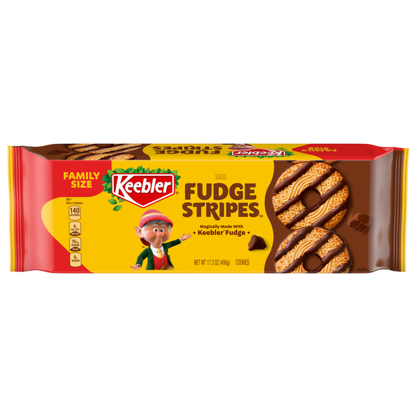 Cookies & Cakes Keebler Cookies, Fudge Stripes, Family Size hero