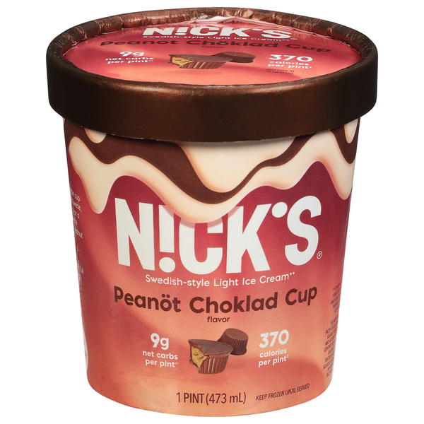 Ice Cream & Ice N!ck's Ice Cream, Light, Peanot Choklad Cup Flavor, Swedish-Style hero