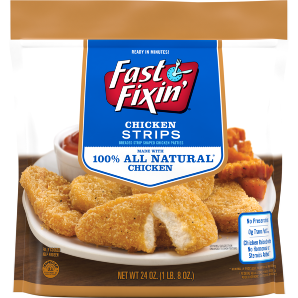 Frozen Appetizers & Sides Fast Fixin Chicken Breast Strips, 24 oz (Frozen) hero