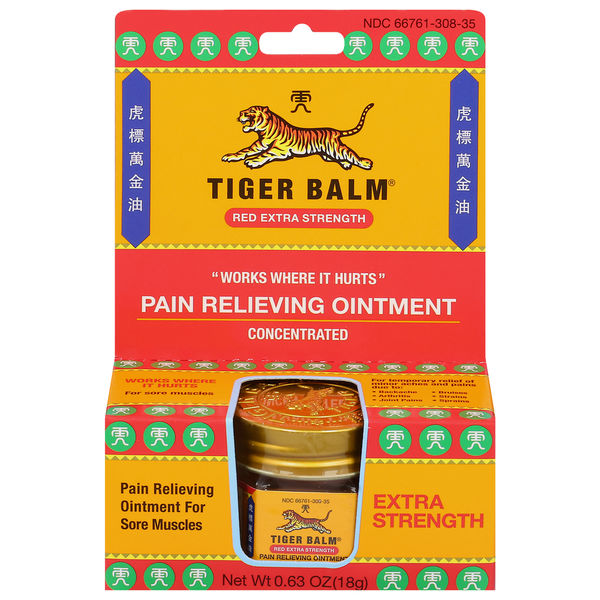 First Aid Tiger Balm Pain Relieving Ointment, Red Extra Strength hero