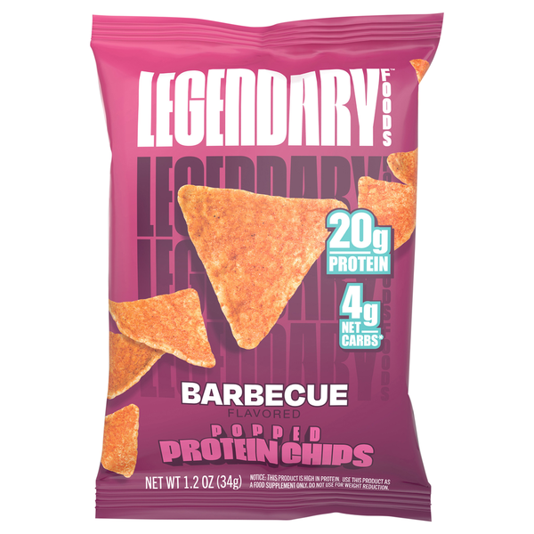 Legendary Foods Protein Chips, Barbecue Flavored, Popped hero