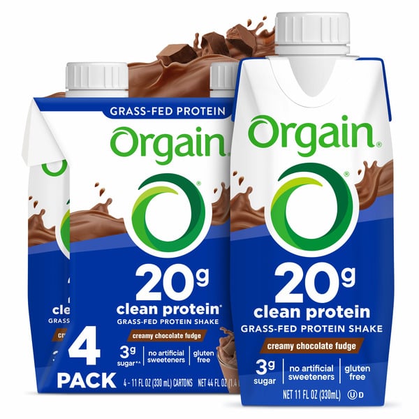 Energy & Sports Drinks Orgain 20g Grass Fed Clean Protein Grass-Fed Shake - Creamy Chocolate Fudge hero