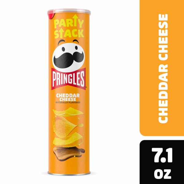 Chips & Pretzels Pringles Potato Crisps Chips, Lunch Snacks, On-The-Go Snacks, Cheddar Cheese hero