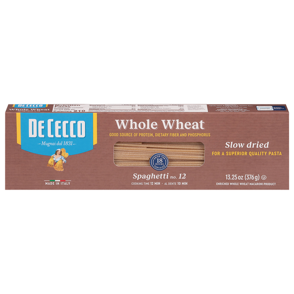 Dry Pasta De Cecco Spaghetti, Whole Wheat, No. 12 hero