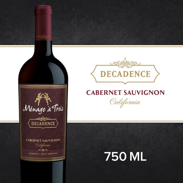 Red Ménage à Trois Decadence Cabernet Sauvignon Red Wine hero