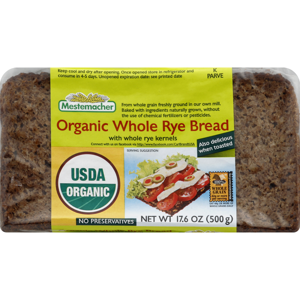 Bread Mestemacher Bread, Organic, Whole Rye hero