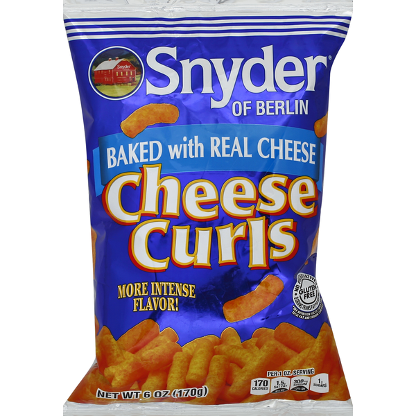 Chips & Pretzels Snyder of Berlin Cheese Curls, Baked with Real Cheese hero