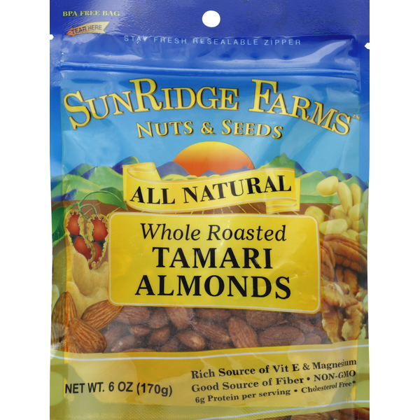 Nuts, Seeds & Dried Fruit SunRidge Farms Almonds, Whole Roasted, Tamari hero