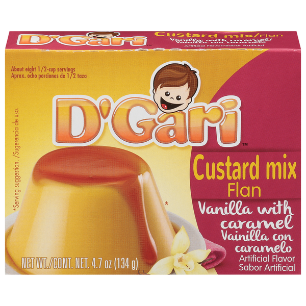 Doughs, Gelatins & Bake Mixes D'Gari Custard Mix Flan, Vanilla with Caramel hero