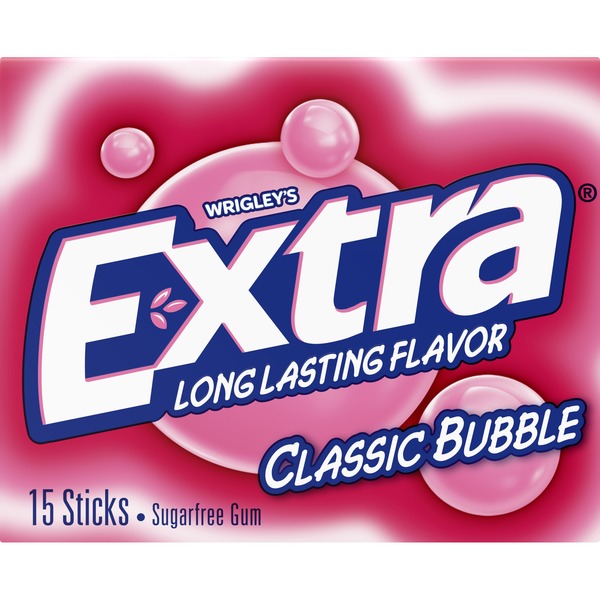 Grab and Go / Checkout Area Wrigley Extra Long Lasting Flavor Classic Bubble Sugar Free Gum hero