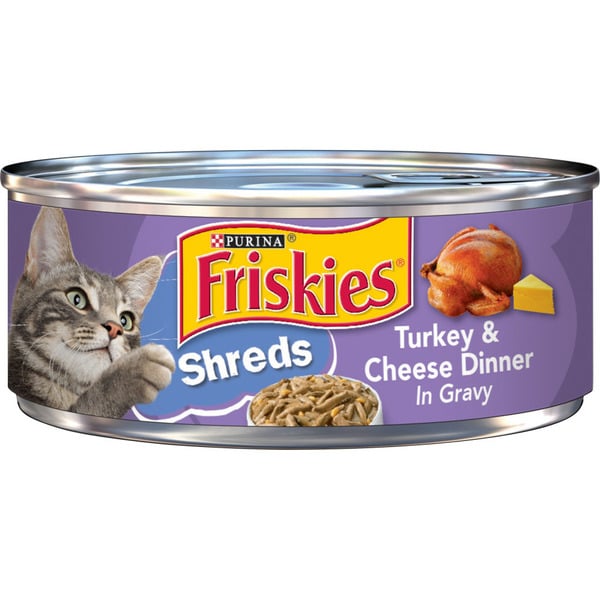 Cat Food & Care Purina Friskies Gravy Wet Cat Food, Shreds Turkey & Cheese Dinner hero