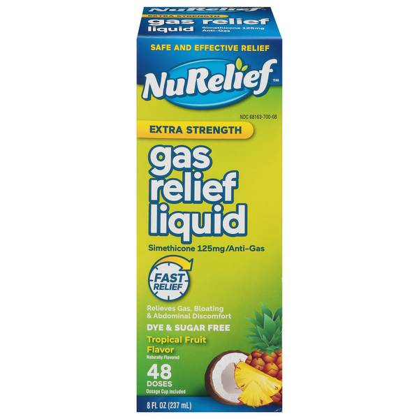 Digestion NuRelief Gas Relief Liquid, Extra Strength, Tropical Fruit Flavor hero