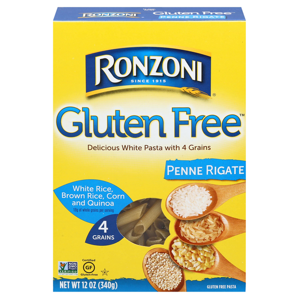 Dry Pasta Ronzoni Gluten Free Penne, Non-GMO, Vegan, 4-Grain White Pasta hero