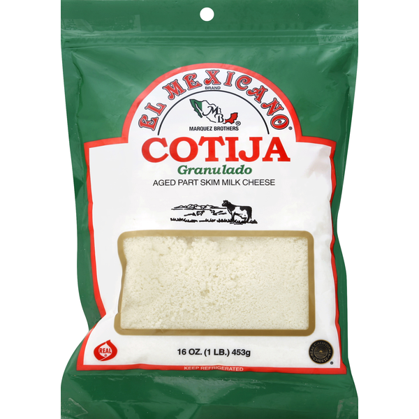 Packaged Cheese El Mexicano Cheese, Aged Part Skim Milk Cheese, Granulado, Cotija hero