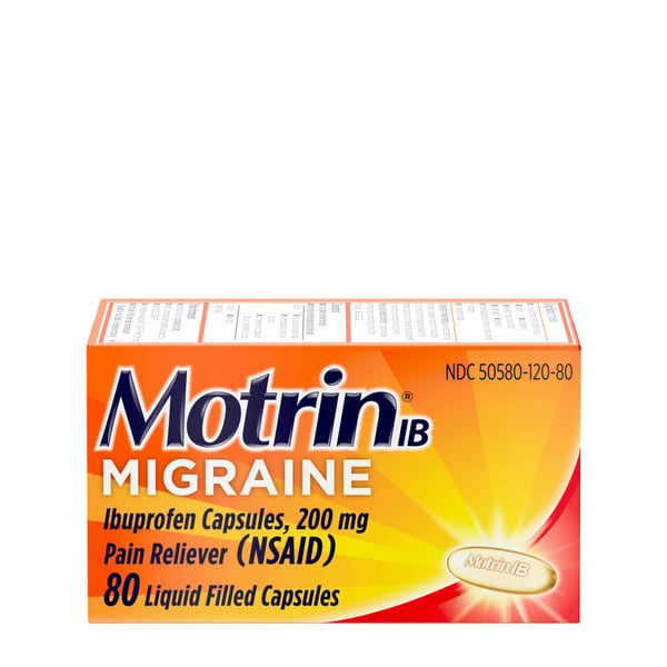 Muscles, Joints & Pain Relief MOTRIN IB Migraine Relief Liquid Gel Caps, IBuprofen 200 Mg hero